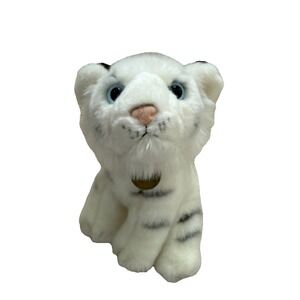 NWT Aurora Miyoni Sitting White Tiger‎ Cub Black Stripes 9" Plush Blue Eyes 2021